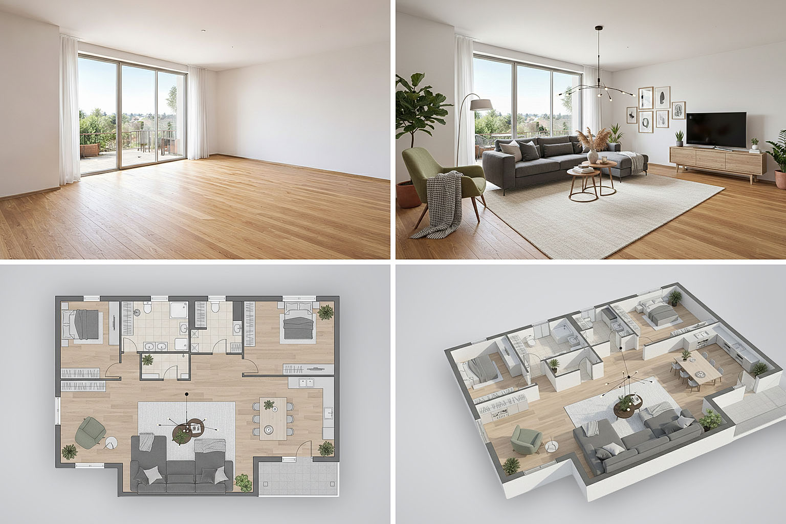 Immobilienfotos mit Grundriss und 3D Visualisierung von dg-Living